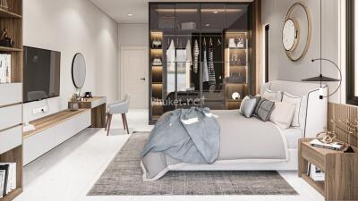 Modern bedroom with stylish decor