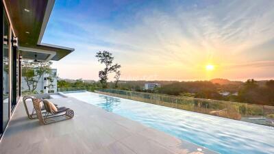 Infinity pool with sunset view