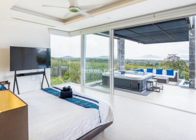 Spacious bedroom with a view