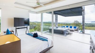 Spacious bedroom with a view