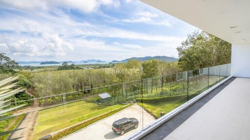 Expansive balcony with scenic views