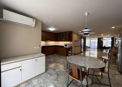 Modern kitchen and dining area