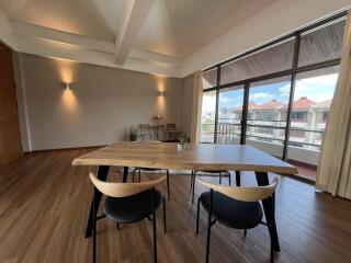 Modern dining area with view