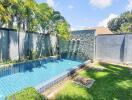 Private swimming pool with landscaped garden