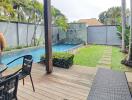 Outdoor area with swimming pool and patio