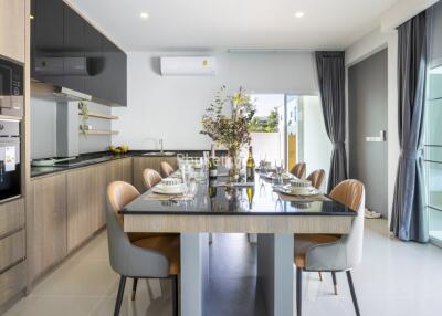 Modern kitchen and dining area