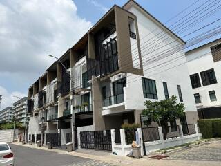 Exterior view of a multi-story building with modern design