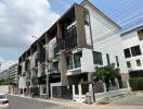 Exterior view of a multi-story building with modern design