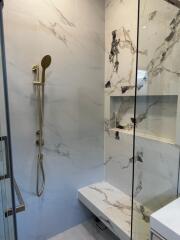 Modern bathroom with marble shower