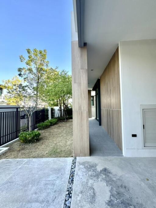 Modern exterior with walkway and garden