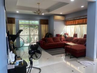 Spacious living room with modern amenities