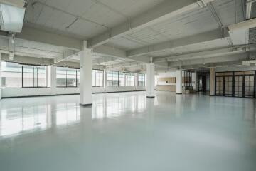 Spacious empty commercial space with large windows