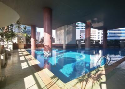 Indoor swimming pool in a high-rise building