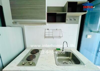 Modern kitchen with stove and sink