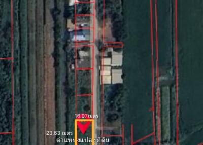 Aerial view of land plots for sale