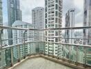 High-rise balcony with city view