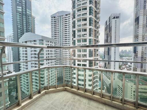 High-rise balcony with city view