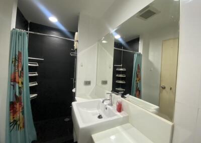 Modern bathroom with shower and sink