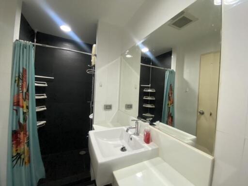 Modern bathroom with shower and sink