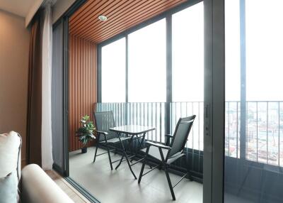 Cozy balcony with table and chairs