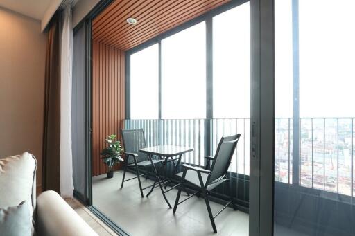 Cozy balcony with table and chairs