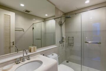 Modern bathroom with glass shower