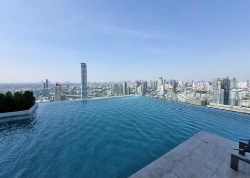 Rooftop infinity pool with panoramic city view