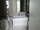 Modern bathroom with vanity and toilet