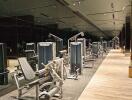 Modern gym with various exercise equipment