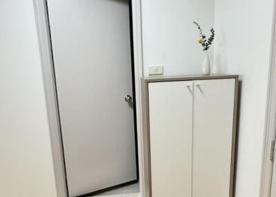 Entryway with cabinet and door