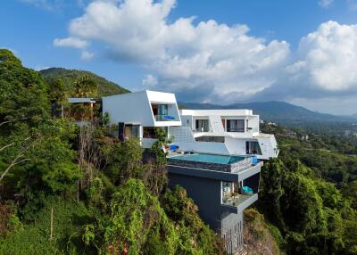 Modern hillside villa with stunning views