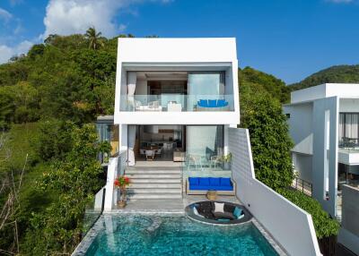Modern luxury villa with pool and scenic views