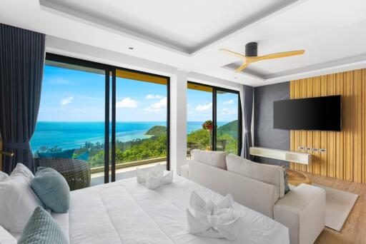 Bedroom with ocean view