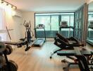 Home gym with exercise equipment