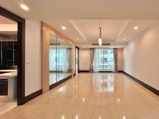 Spacious living room with large windows and a modern design