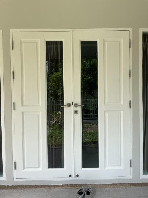 White double doors with glass panels