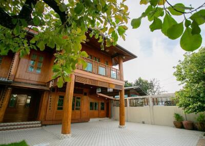 Exterior view of a wooden building