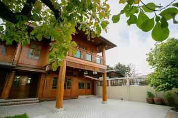 Exterior view of a wooden building