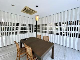 Dining room with modern table and chairs