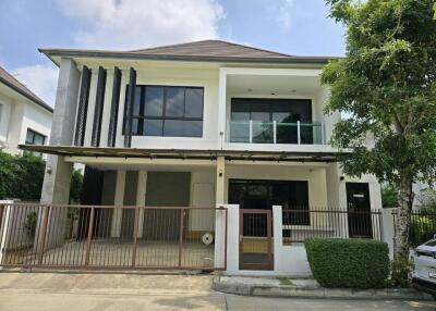 Front view of a modern two-story house