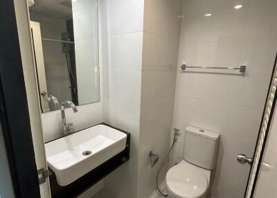 Modern bathroom with sink and toilet