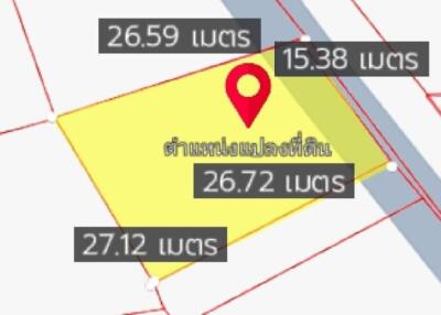 Marked plot of land with measurements