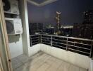 Balcony with city view at night