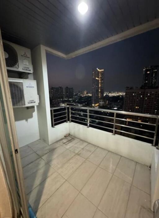 Balcony with city view at night