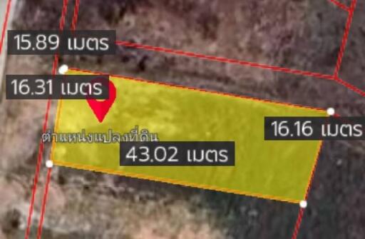 Land plot measurement with area dimensions