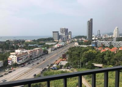 View from the balcony overlooking the cityscape