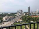 View from the balcony overlooking the cityscape