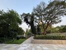 Beautiful garden area with trees and pathway