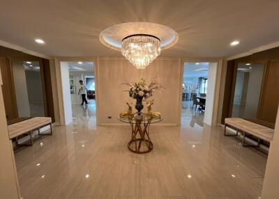 Elegant foyer with chandelier