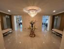 Elegant foyer with chandelier